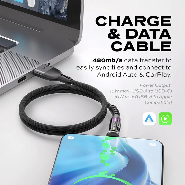 Statik - Câble Téléphone Magnétique - Powerpivot Cable Usb-A To Usb-C - 1M