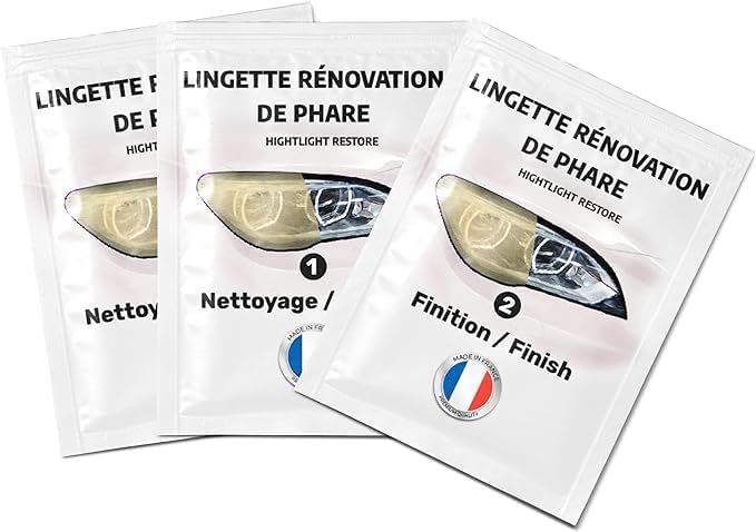 BLACKDIAMONDS - Kit Rénovation Optiques De Phares - 3 Lingettes, Sans Ponçage