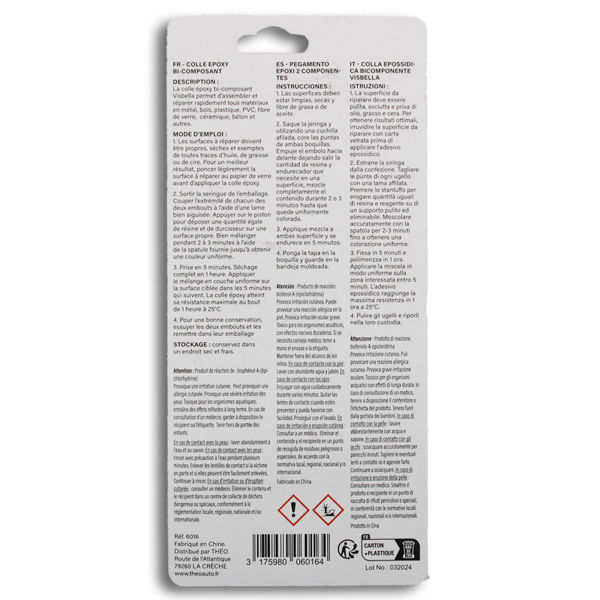 Visbella Colle Époxy Bi-Composant - Résine Ultra-Résistante pour Collage Durable et Réparations Solides