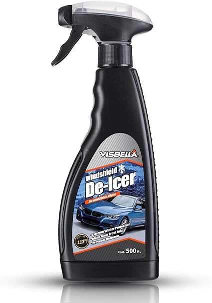 Visbella Dégivrant Spray 500ml - Dégivrant Rapide pour Pare-Brise, Serrures et Vitres - Élimine Glace et Givre Instantanément, Protection Anti-Reformation