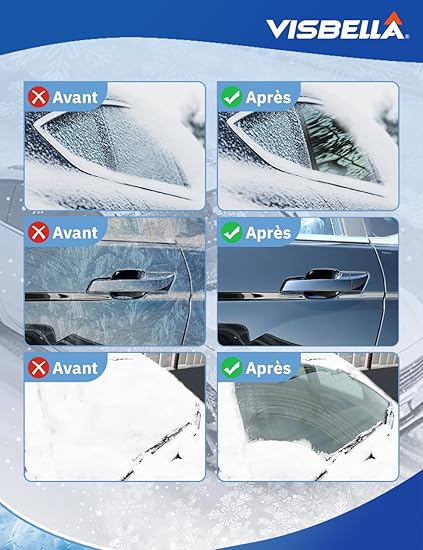 Visbella Dégivrant Spray 500ml - Dégivrant Rapide pour Pare-Brise, Serrures et Vitres - Élimine Glace et Givre Instantanément, Protection Anti-Reformation