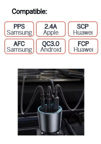 Thomson - CHARGEUR DE VOITURE 12/24V PD 30W + QC 3.0 30W