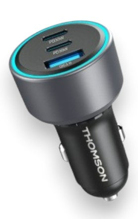 Thomson - CHARGEUR DE VOITURE 12/24V PD 30W + QC 3.0 18W