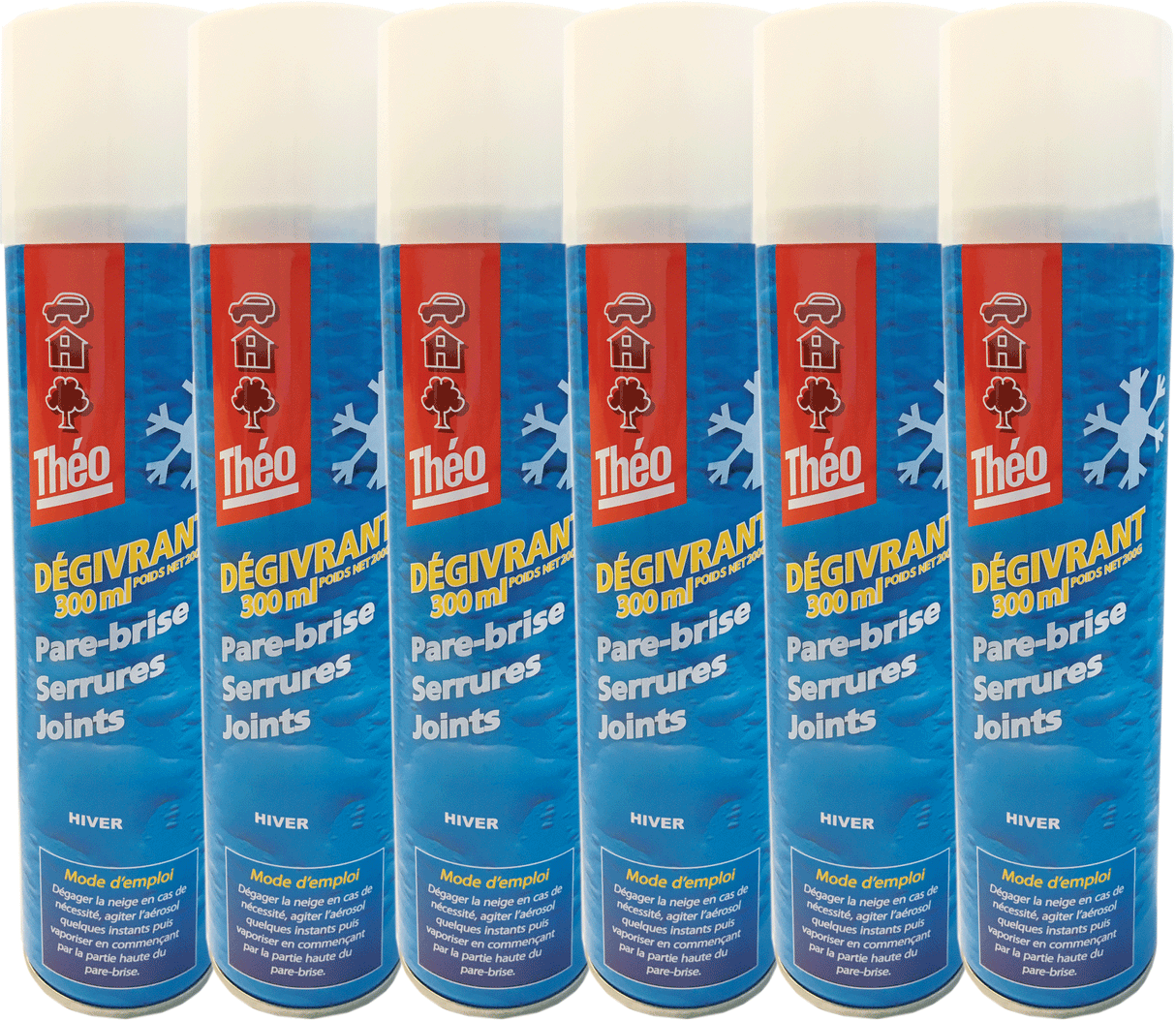 Théo Dégivrant Pare-Brise Voiture De-Icer, Retire en Un Instant Le Givre du Pare-Brise, 300 ML