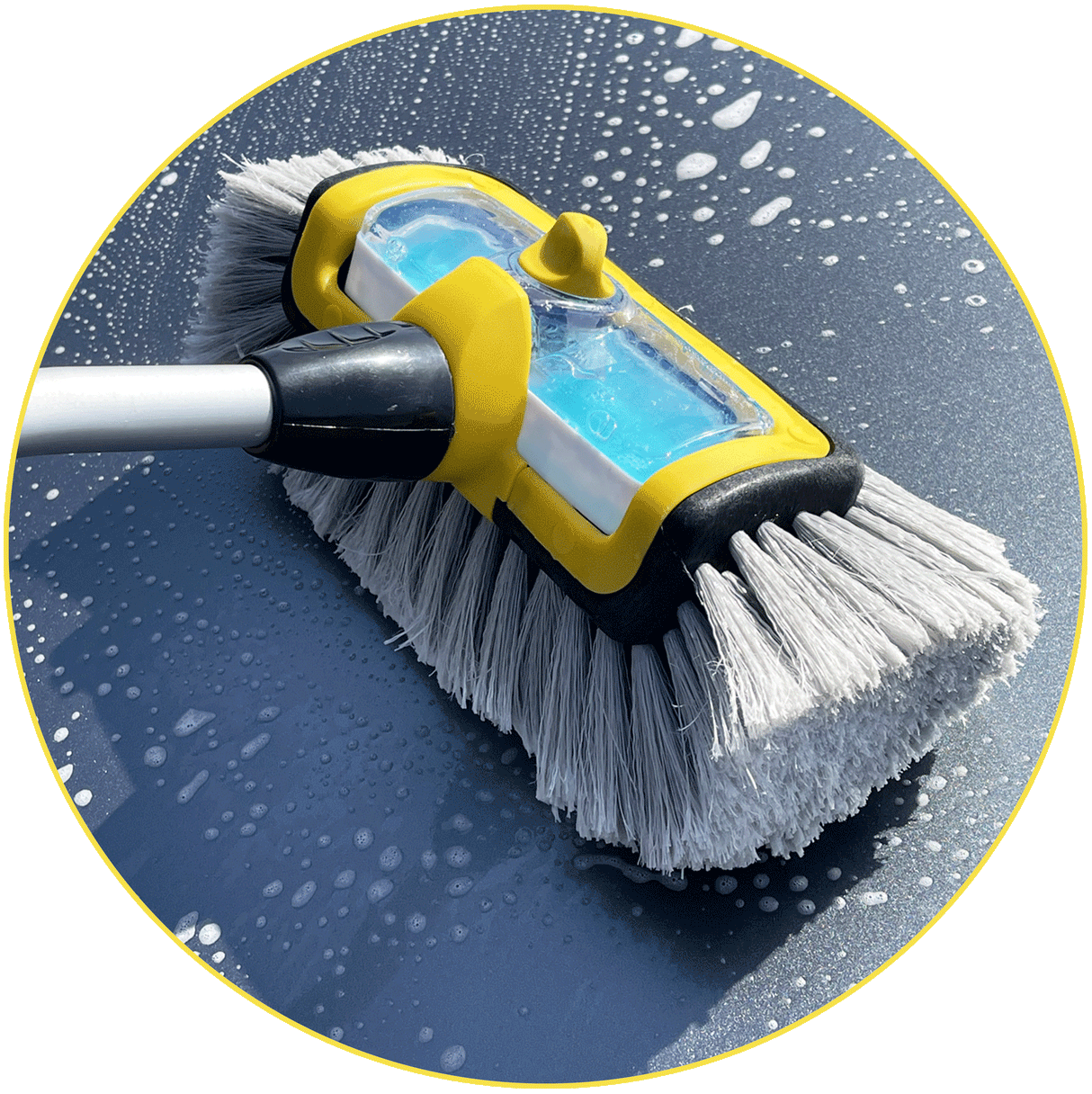 Brosse de Lavage de Voiture Télescopique 180cm, Réservoir de Shampooing intégré, Equipement de Lavage Voitures, SUV, Caravanes, Camions, Camping-Cars ...