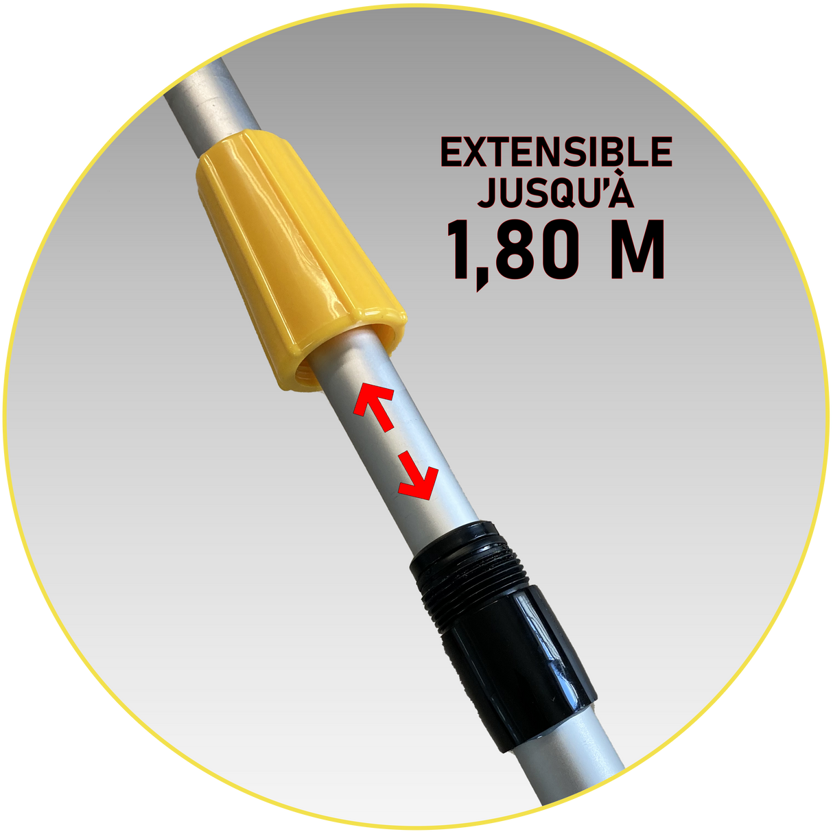 Brosse de Lavage de Voiture Télescopique 180cm, Réservoir de Shampooing intégré, Equipement de Lavage Voitures, SUV, Caravanes, Camions, Camping-Cars ...