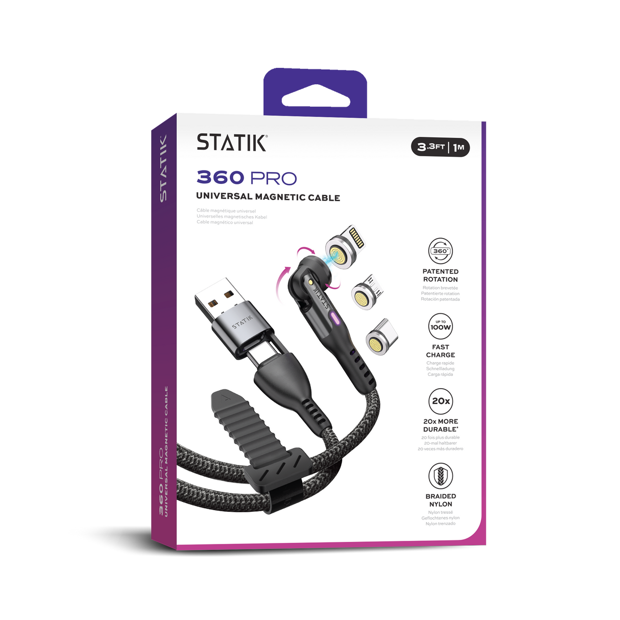Statik - Câble Téléphone Multi-embouts - Statik 360 Pro Cable 2.0 - Plusieurs Tailles