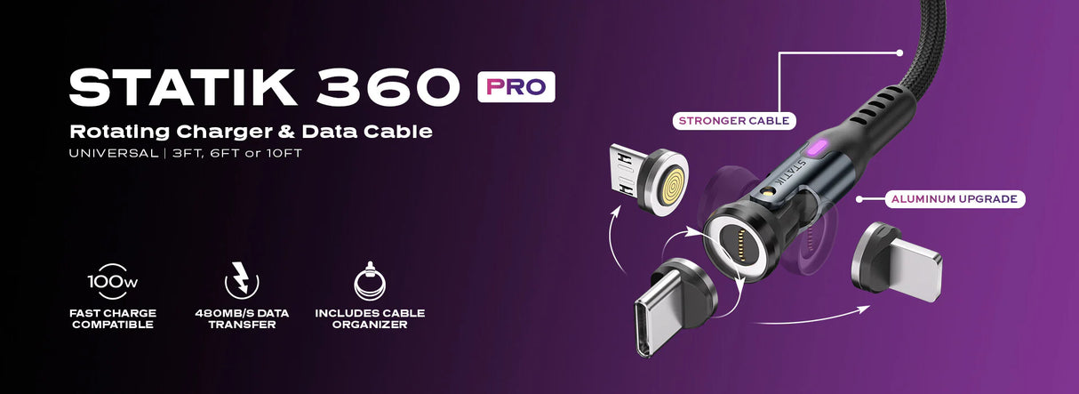 Statik - Câble Téléphone Multi-embouts - Statik 360 Pro Cable 2.0 - Plusieurs Tailles