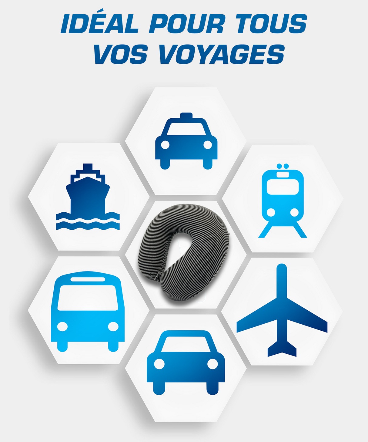 Théo - Tour de cou mémoire de forme spécial voyage - Confort et Pratique