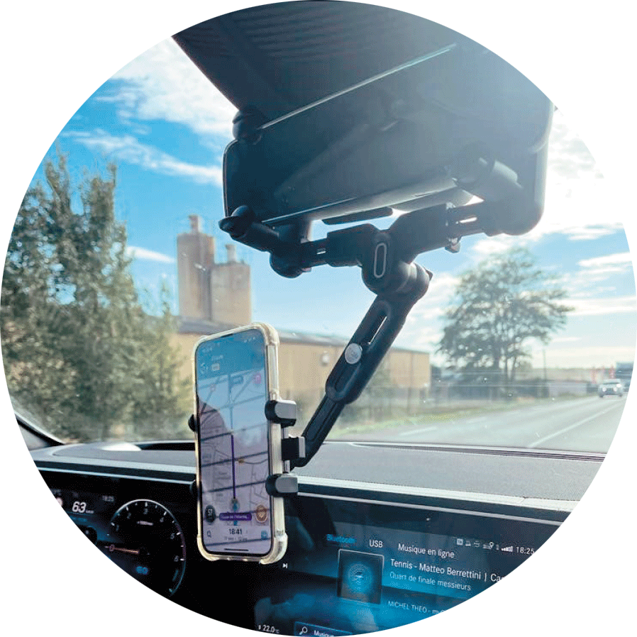 Support Téléphone Universel De Voiture pour Rétroviseur 360°, Toutes Voitures Compatibles, Facile à Installer, Durable