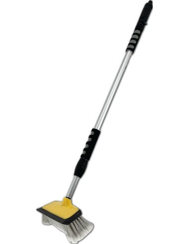 Brosse Lavage Voiture Télescopique jusqu'à 165 cm, Balai Brosse Télescopique Lavage, Lavage Optimal Brosse Douce, Manche résistant alu, Confort de Maintien, Gain de Temps avec la Raclette Intégrée