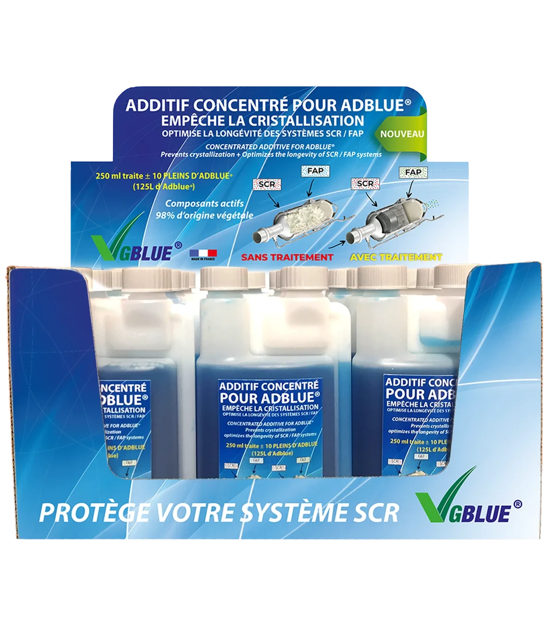 Anti-Cristallisant ADBLUE VGBLUE (250 ml) - Additif ADBLUE - Nettoyant FAP et SCR - Facile à utiliser - 250ml pour 10 pleins d'ADBLUE - Meilleure durée de vie de votre auto