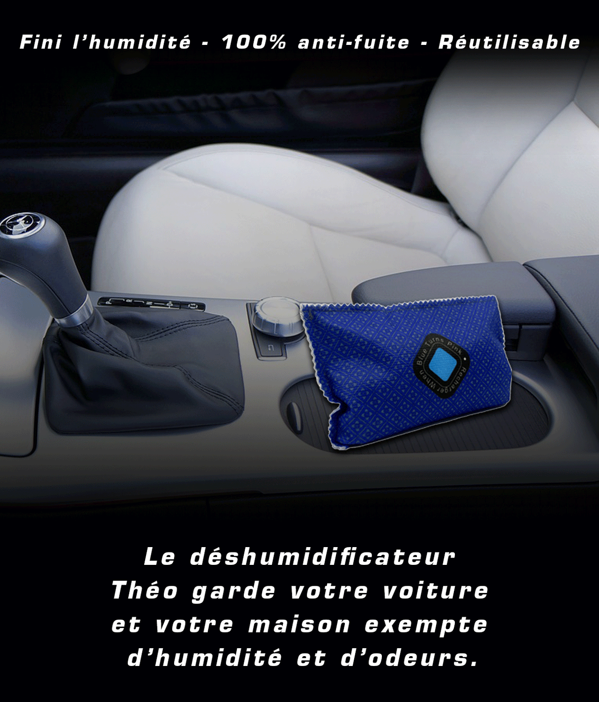 Théo - Deshumidificateur 350G - Absorbe l'humidité dans votre voiture