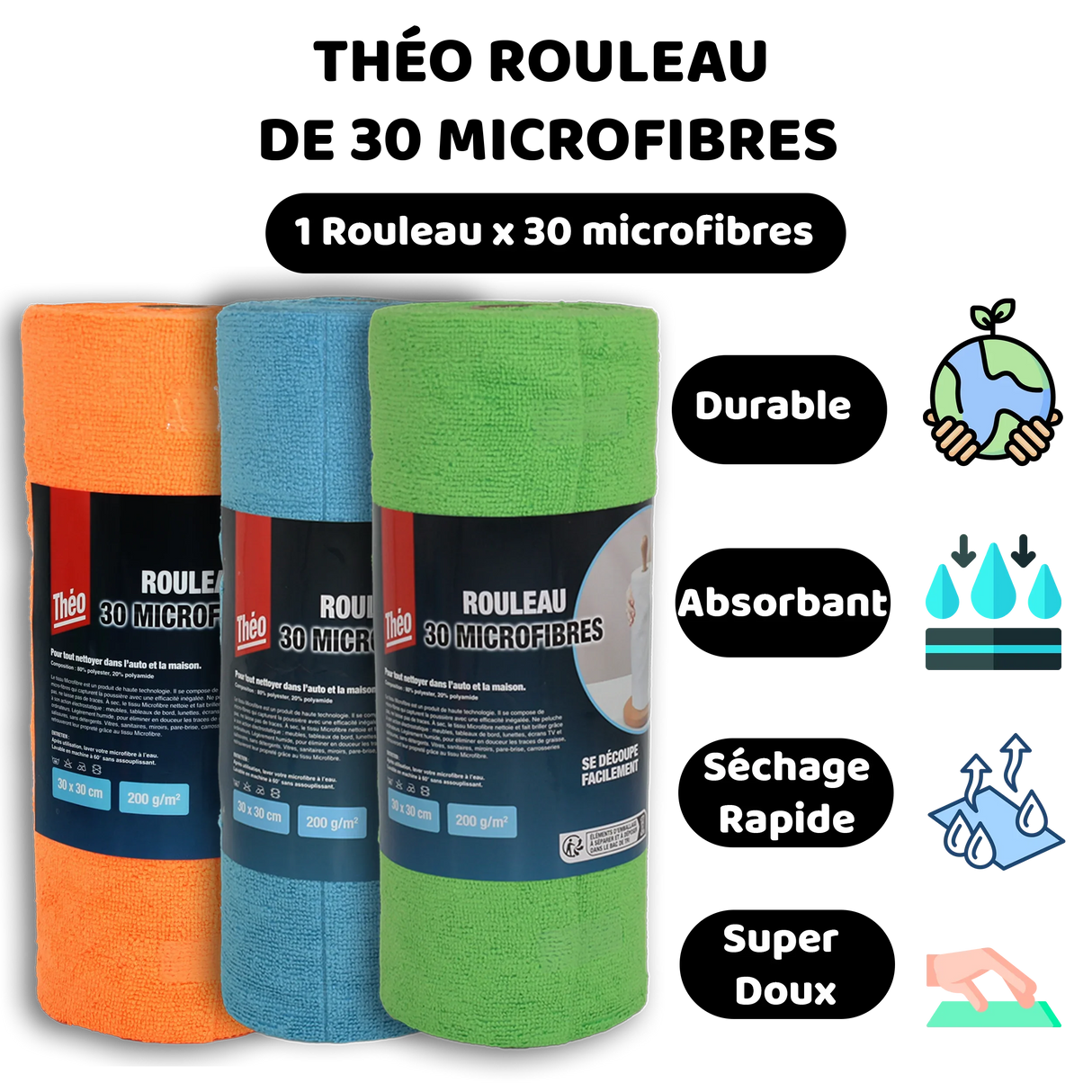 Rouleau 30 Microfibres