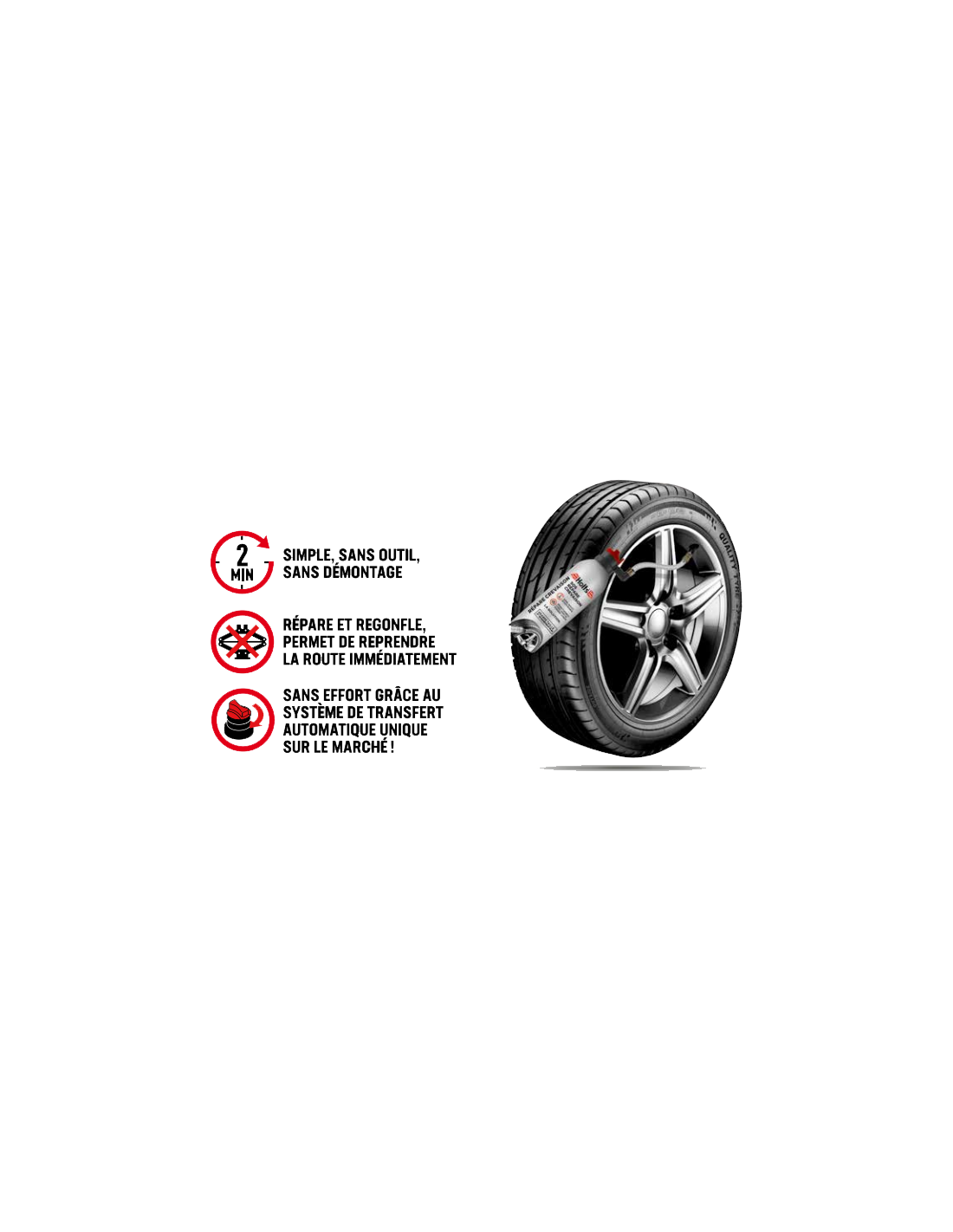 Bombe anti crevaison pour roue pneu de voiture 300 ml