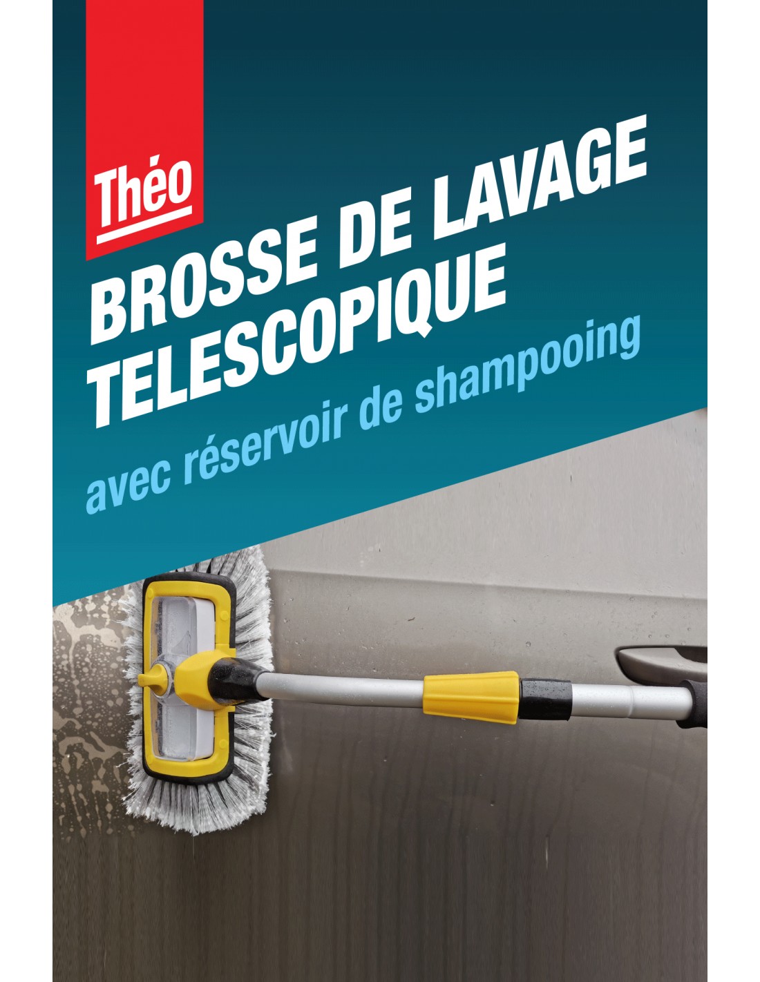 Brosse de lavage téléscopique avec réservoir de shampoing - Norauto