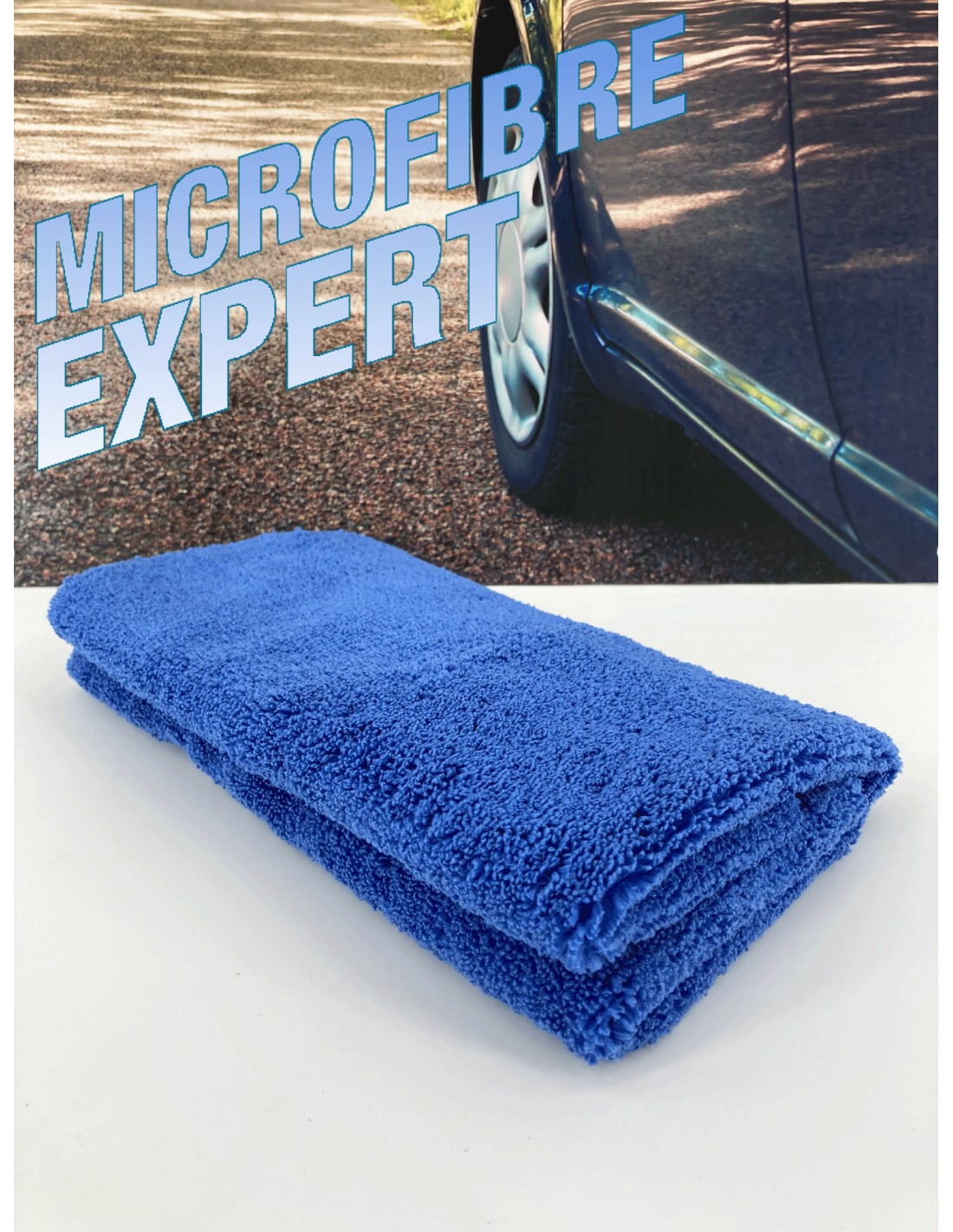 Lot de 6 chiffons de voiture en microfibre sans bords, lingettes en  microfibre ultra absorbantes 450 g/m² pour sécher et polir la voiture 40 x  40 cm (bleu) 