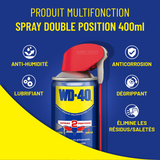 WD-40 Aérosol 250ml Spray Double Position +10% Gratuit – Lubrifiant, Dégrippant et Protecteur Polyvalent