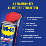 WD-40 Aérosol 250ml Spray Double Position +10% Gratuit – Lubrifiant, Dégrippant et Protecteur Polyvalent