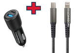 Thomson - PACK CHARGEUR VOITURE 60W  + CABLE LIGHTNING 5A