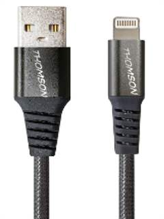 Thomson - CABLE DE CHARGE & DONNEES USB-A vers LIGHTNING 3A 1,5M
