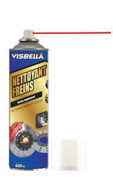 Bombe de nettoyant frein 600 ml Visbella, un dégraissant puissant à séchage rapide pour les freins à disque de voiture et moto.